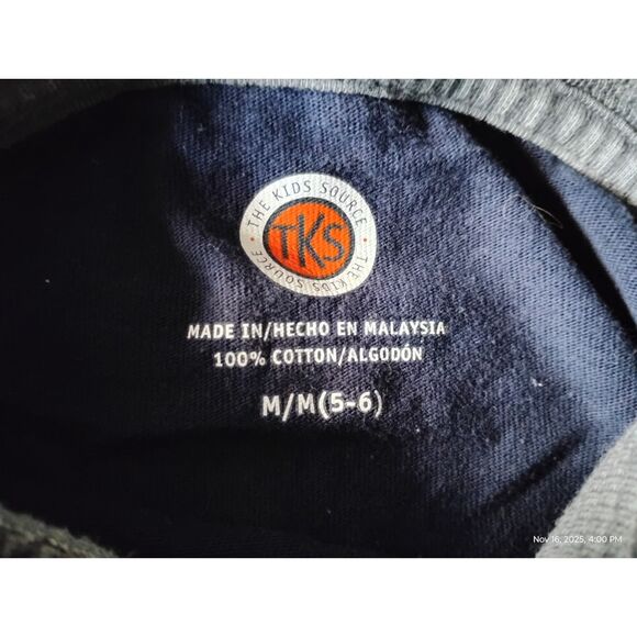 Boys TKS Hoodie Winter Grey & Blue Sweatshirt Size M(5/6) - Picture 3 of 3